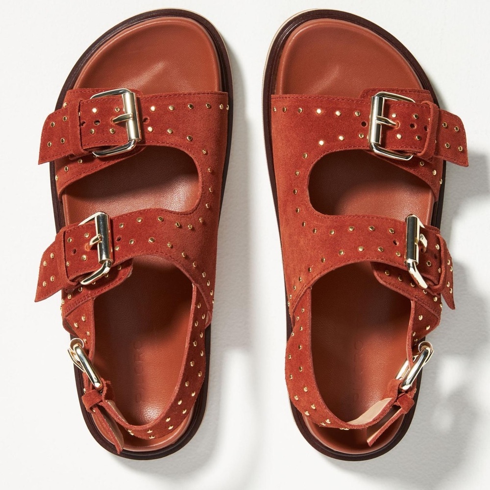 Pilcro Studded Slingback Sandals- Dark Orange- EU 40 / US 10